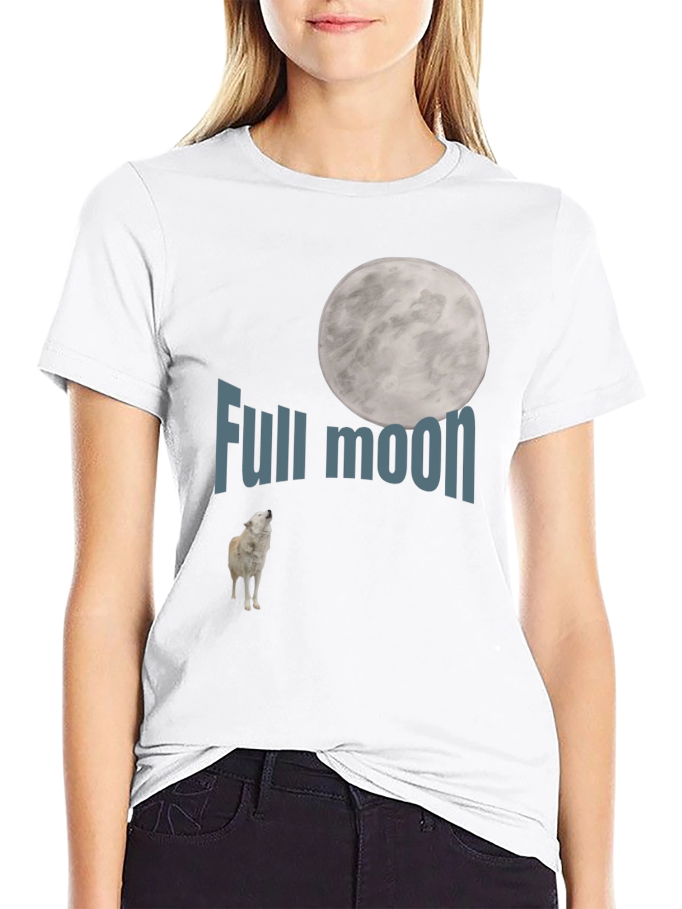 Full Moon Wolf Graphic Tee