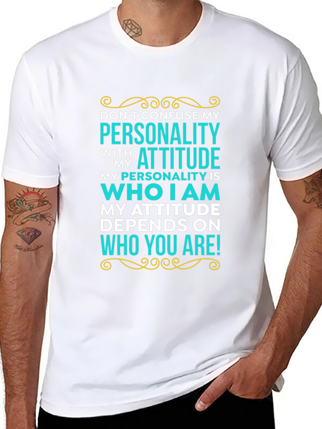 Personality Attitude Graphic Tee - Black