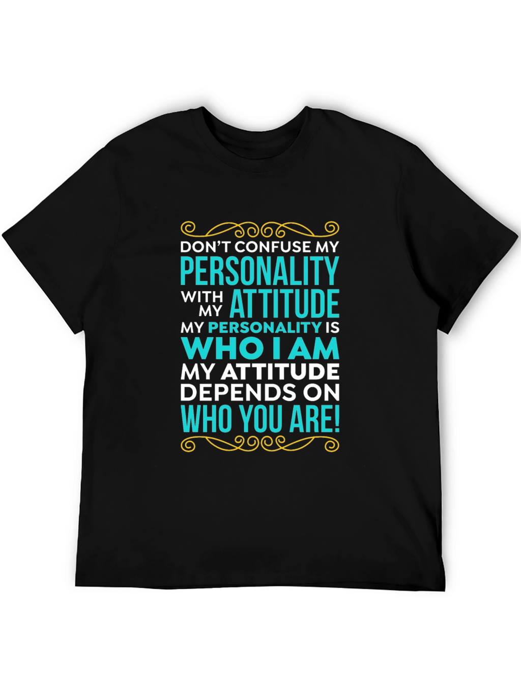 Personality Attitude Graphic Tee - Black