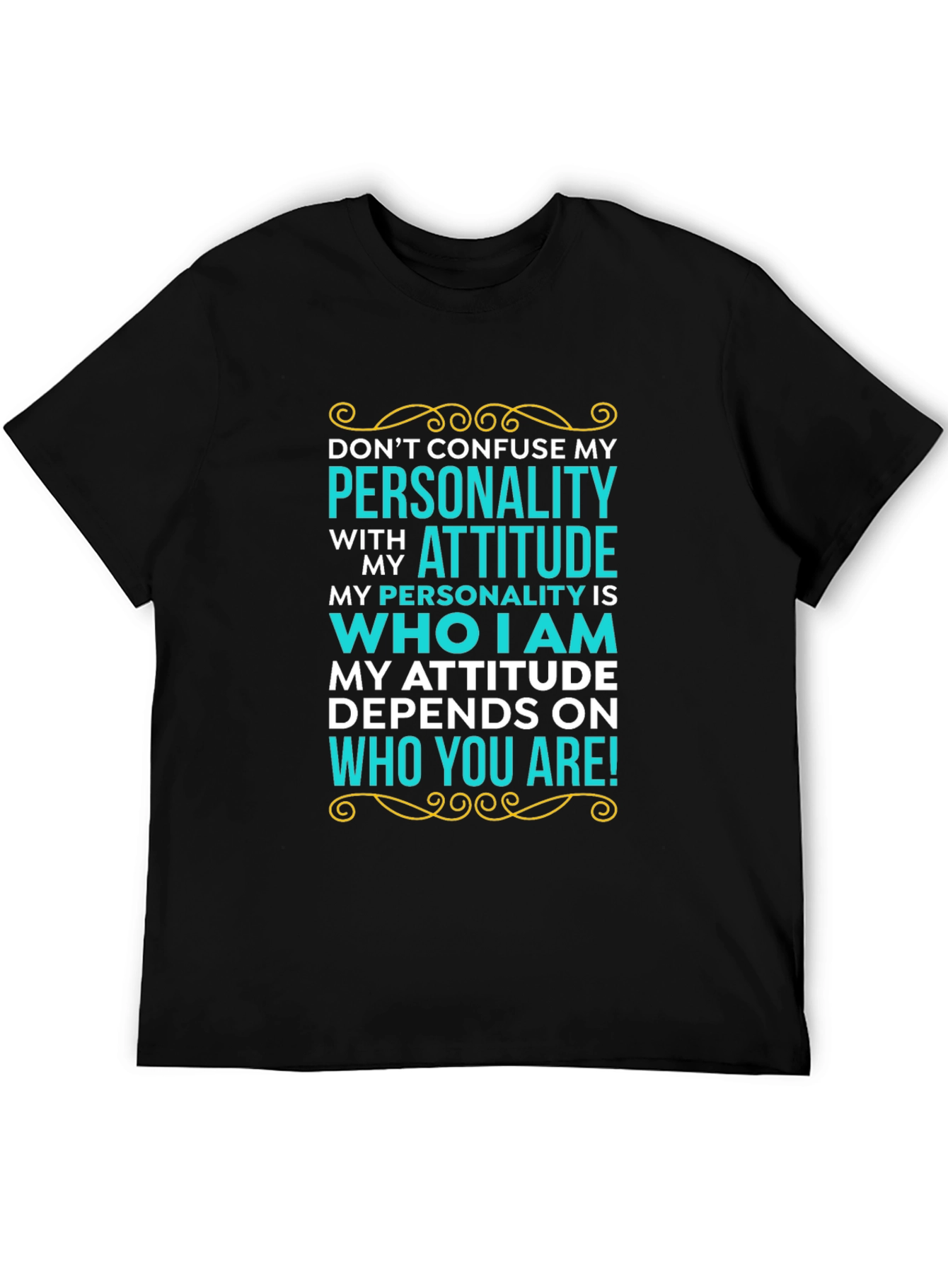 Personality Attitude Graphic Tee - Black