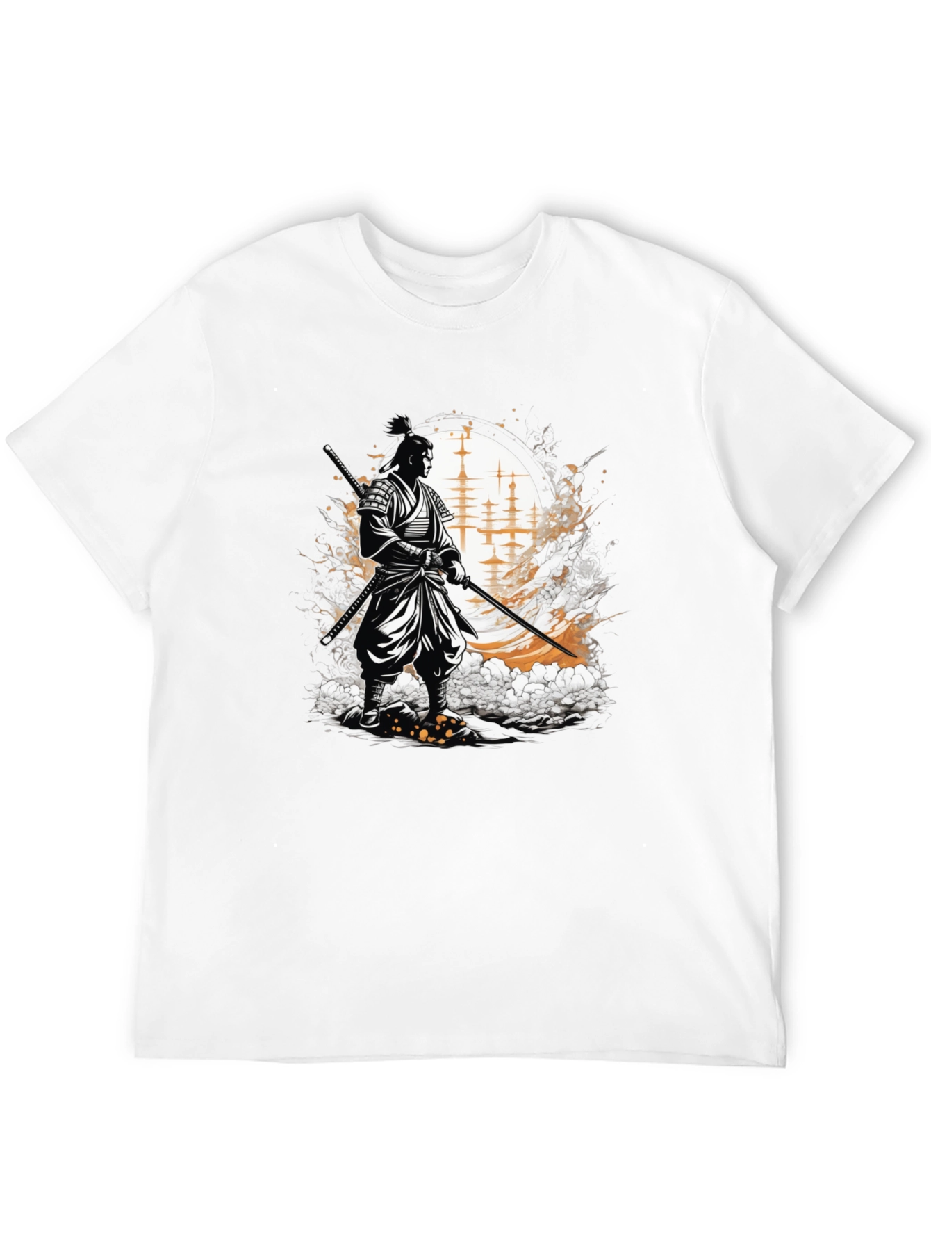 Samurai Graphic Tee - Black Cotton Blend