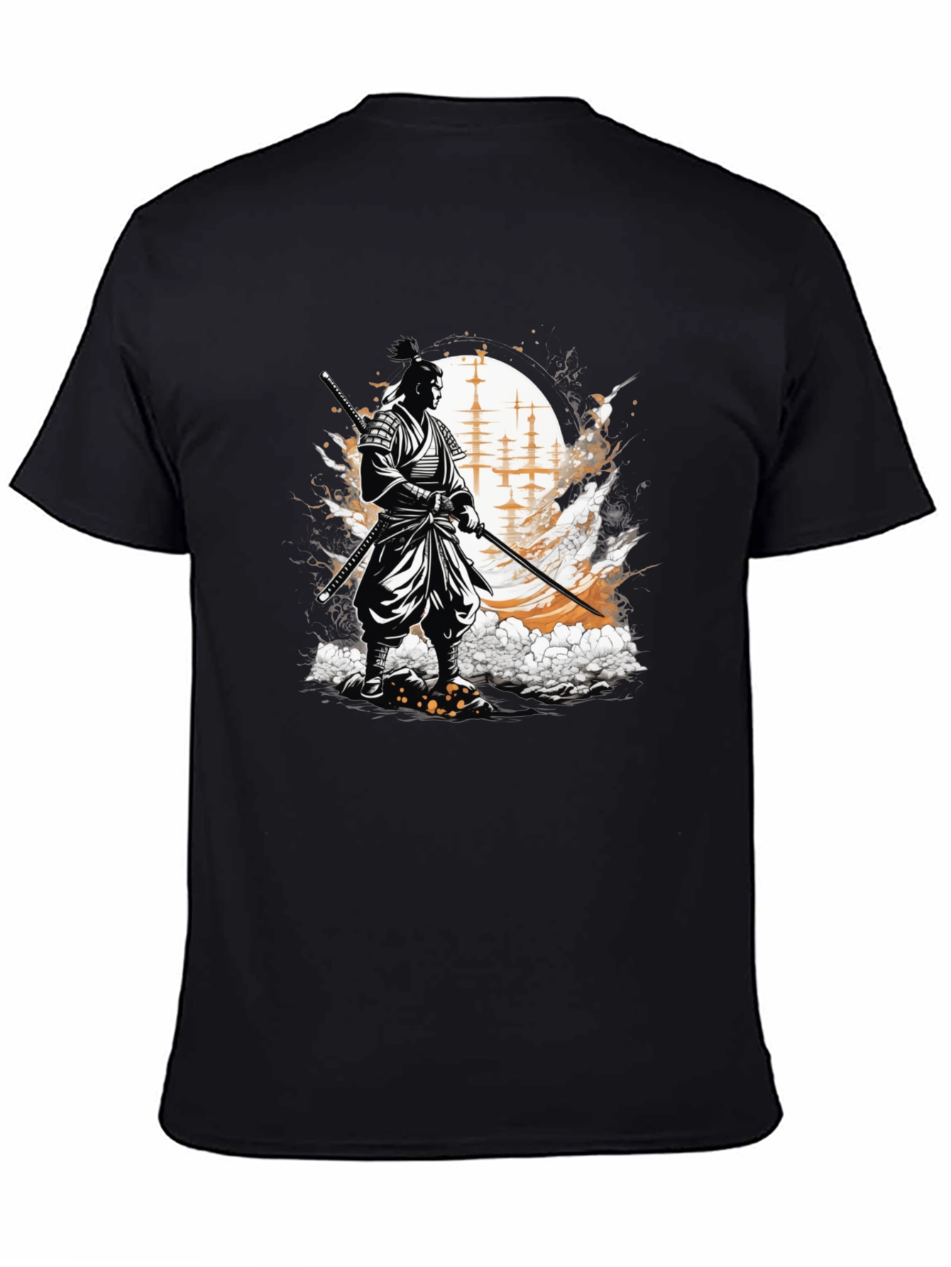 Samurai Graphic Tee - Black Cotton Blend