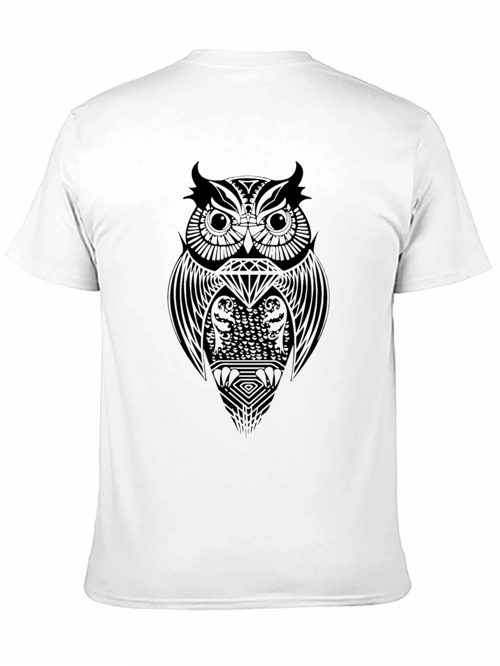Tribal Owl Graphic Black T-Shirt
