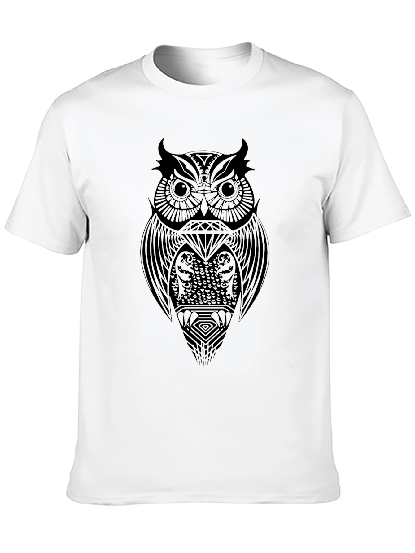 Tribal Owl Graphic Black T-Shirt