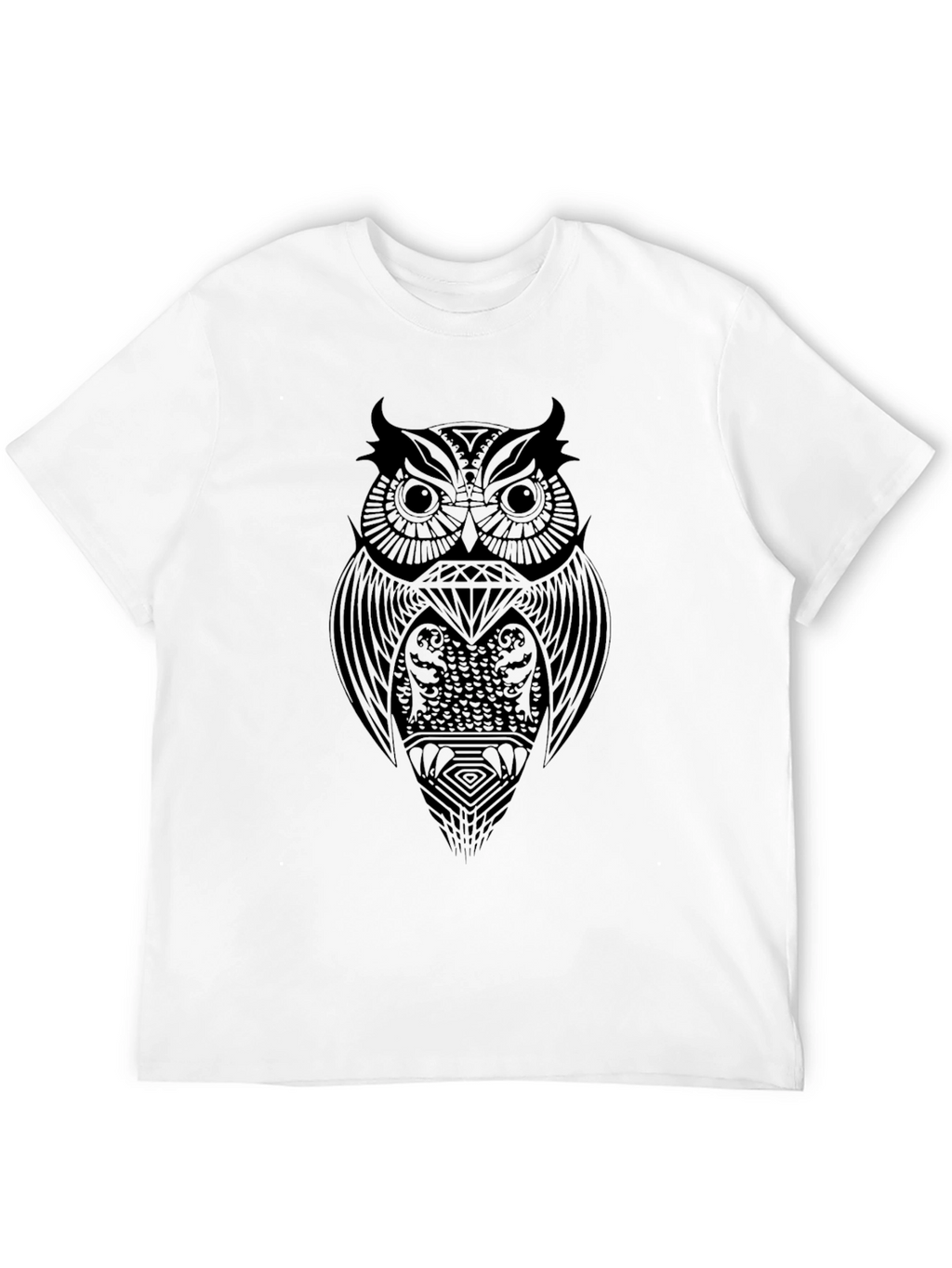 Tribal Owl Graphic Black T-Shirt