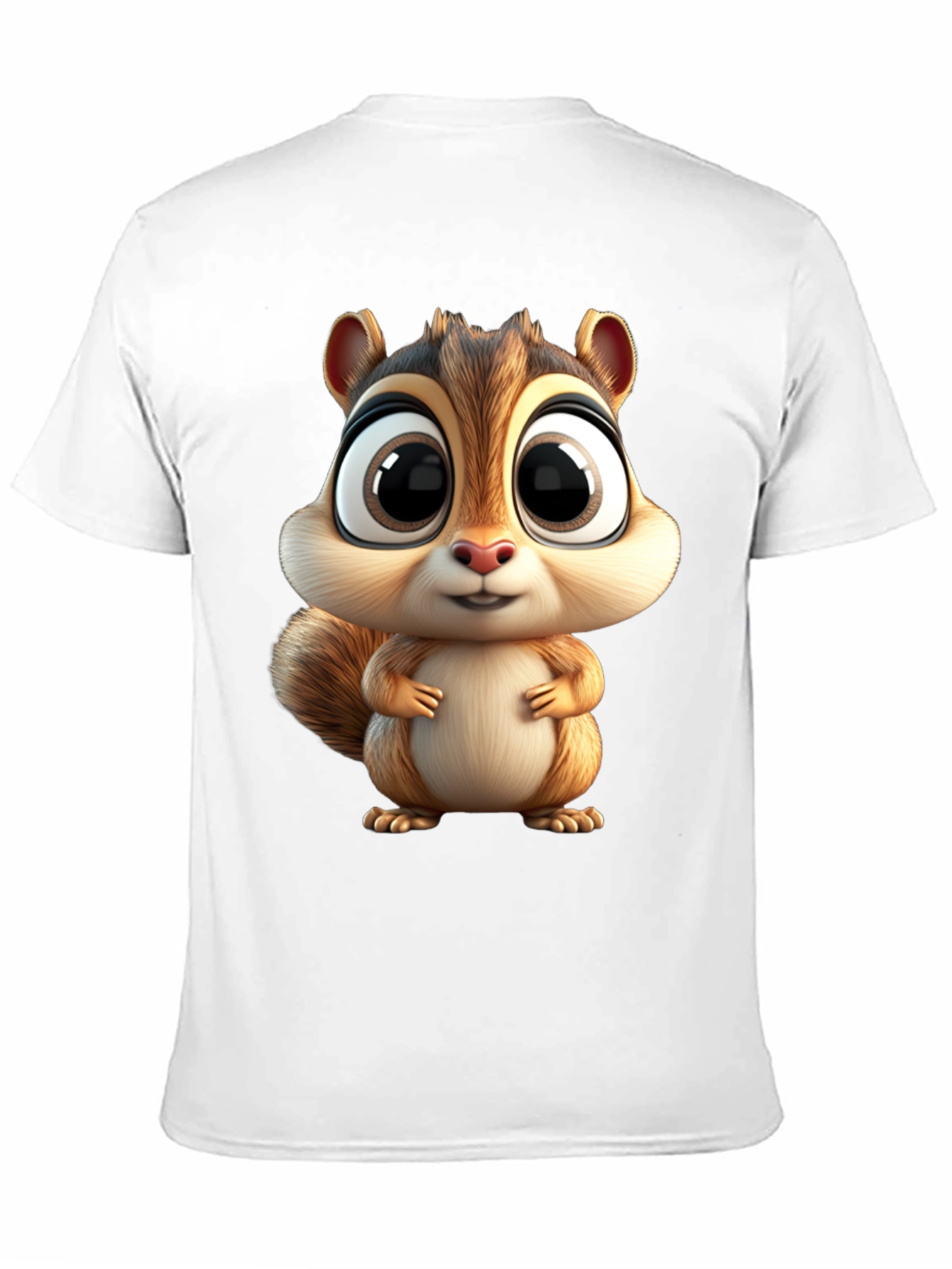 Cute Squirrel Graphic Tee - Black Cotton T-Shirt
