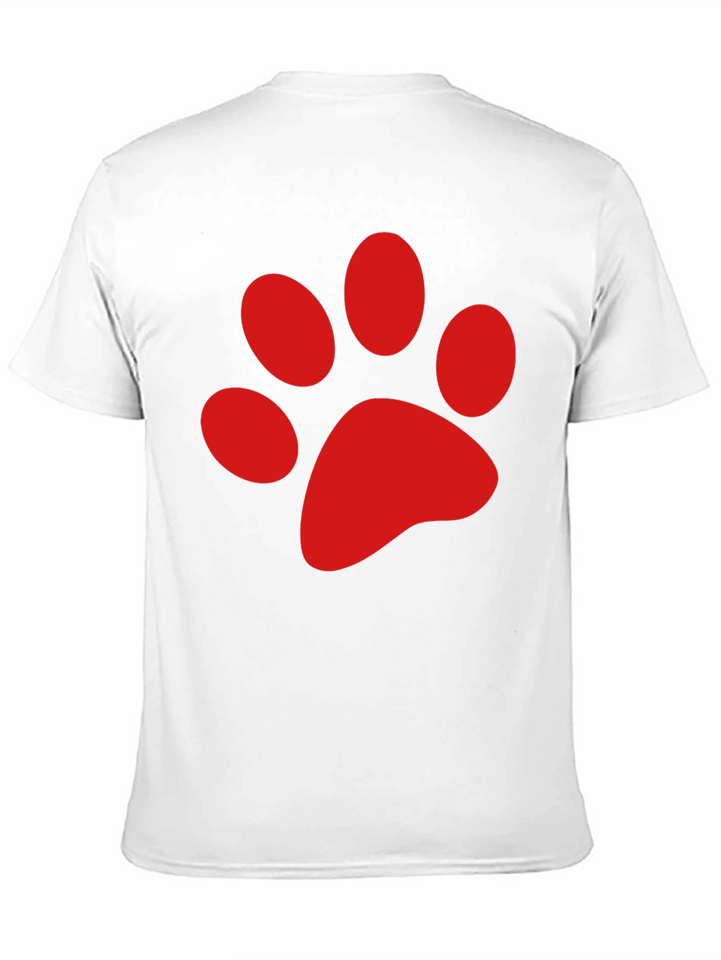 Black Tee with Red Paw Print Design