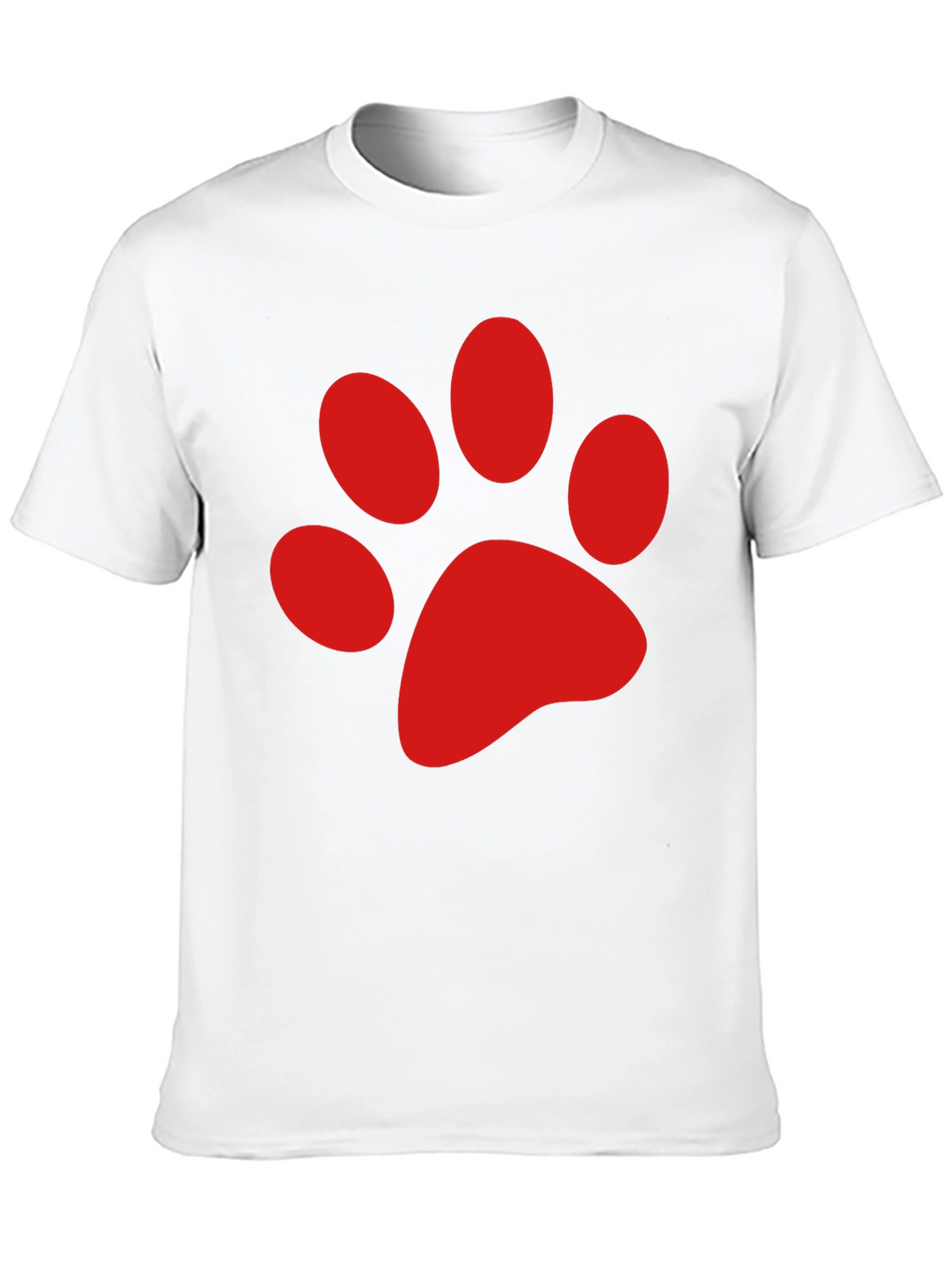 Black Tee with Red Paw Print Design