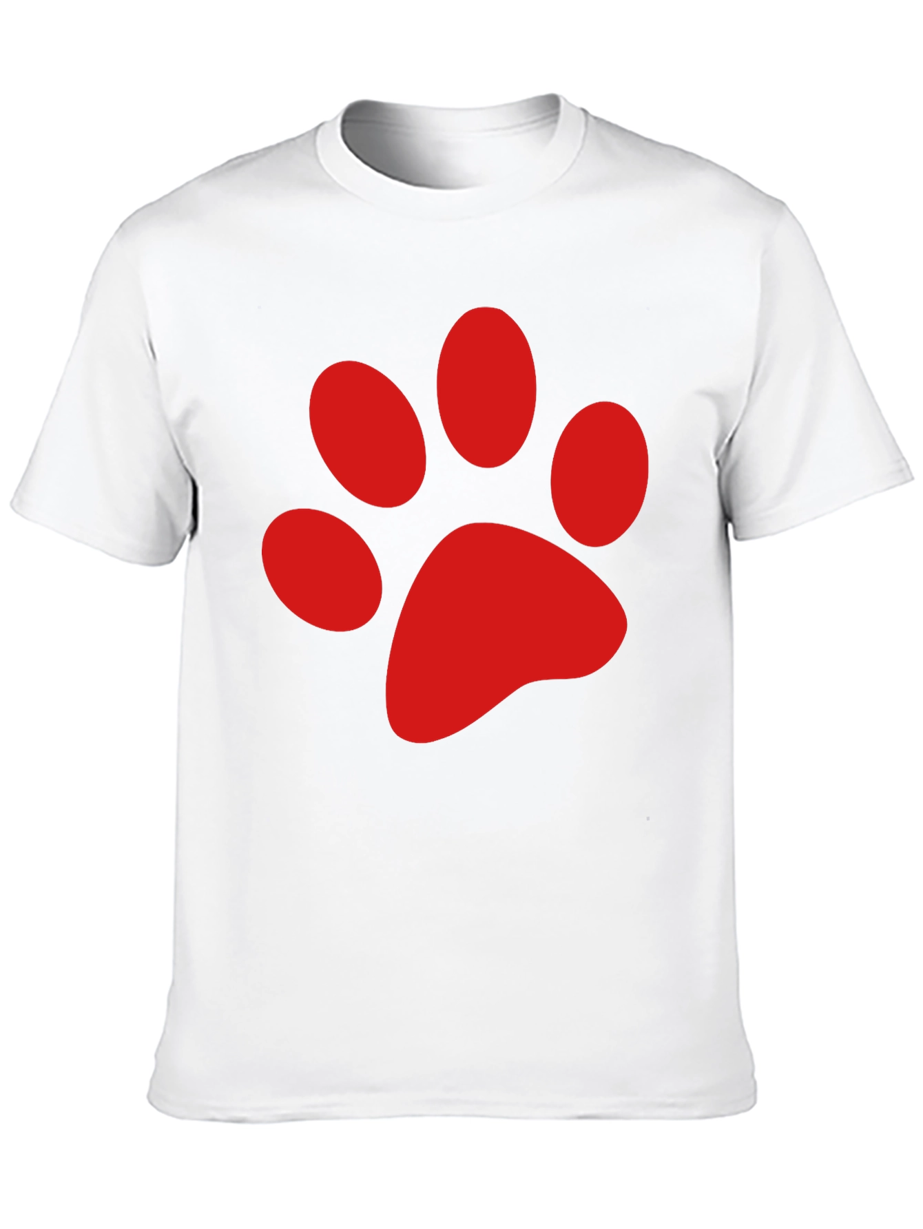 Black Tee with Red Paw Print Design