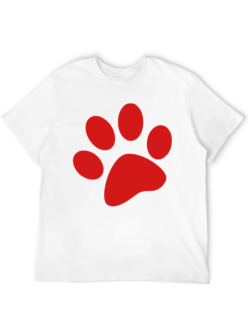 Black Tee with Red Paw Print Design