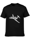 Time to Travel Airplane Graphic Tee - Black