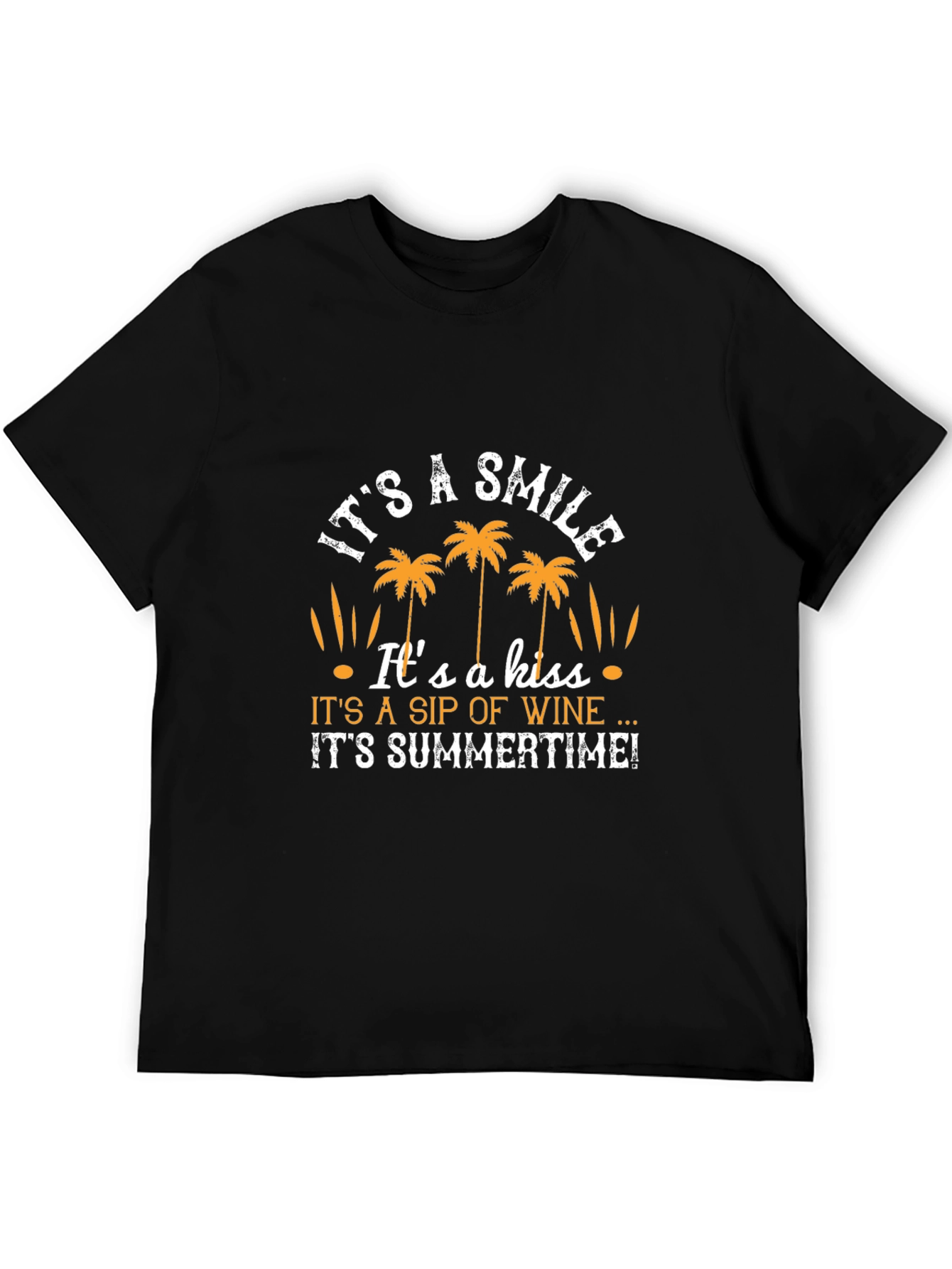 Summer Vibes Graphic T-Shirt - Smile Kiss Wine