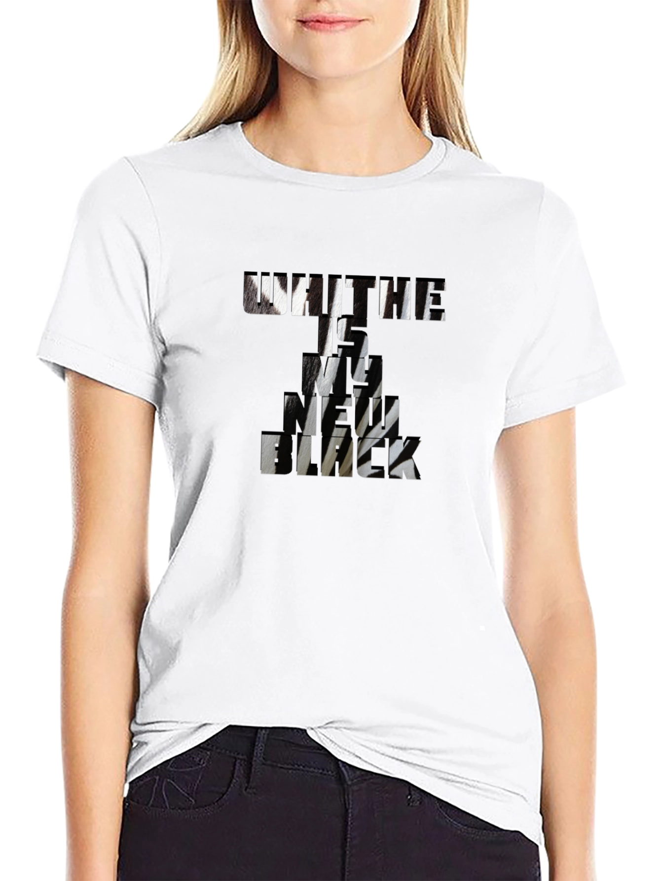 Untie Me Funny Graphic Print Black T-Shirt