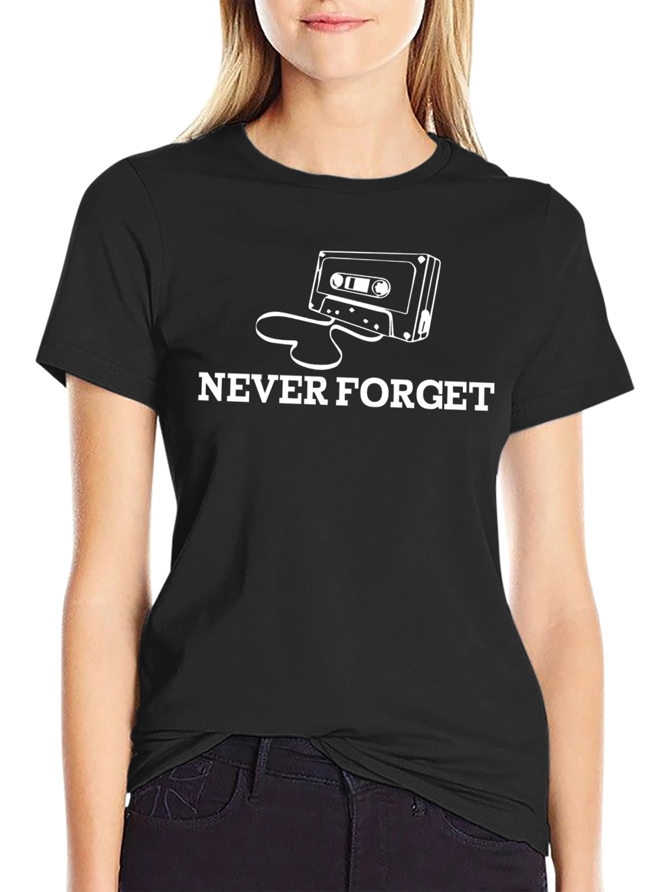 Never Forget Cassette Tape Graphic T-Shirt