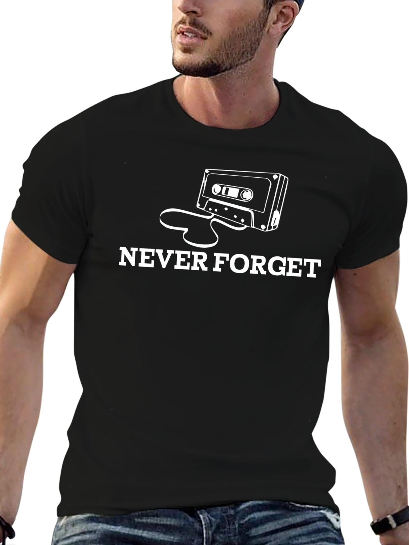 Never Forget Cassette Tape Graphic T-Shirt