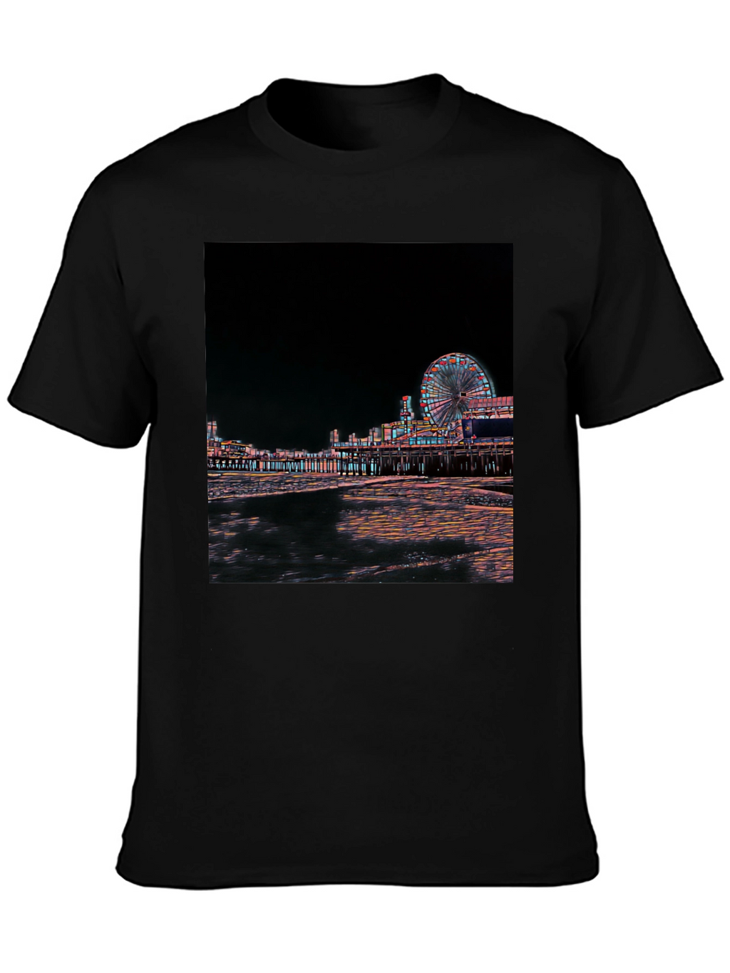 Night Scene Black T-Shirt