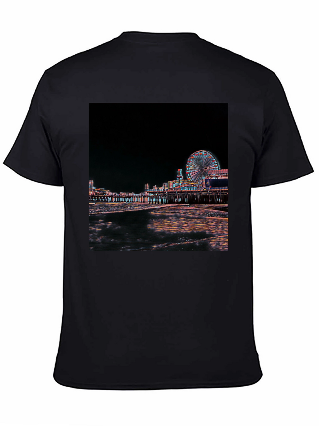 Night Scene Black T-Shirt