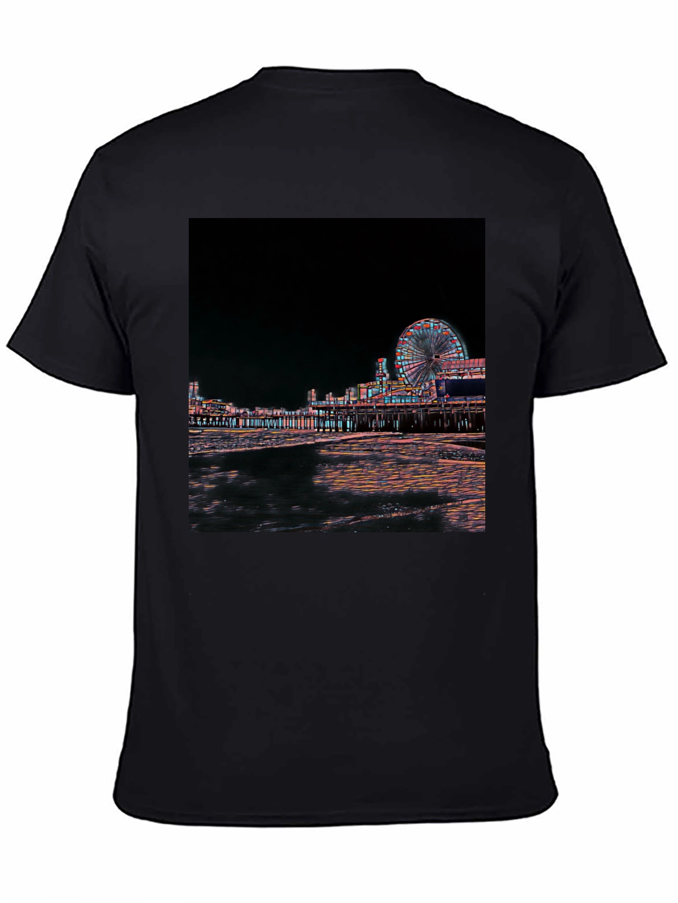 Night Scene Black T-Shirt