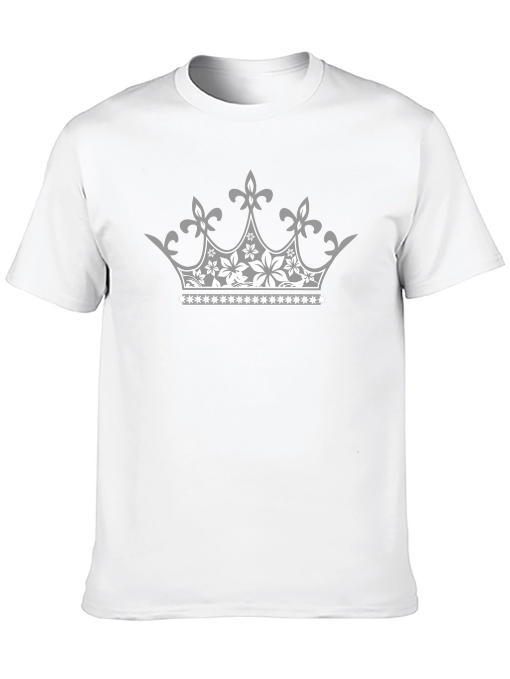 Royal Crown Floral Print Black Tee