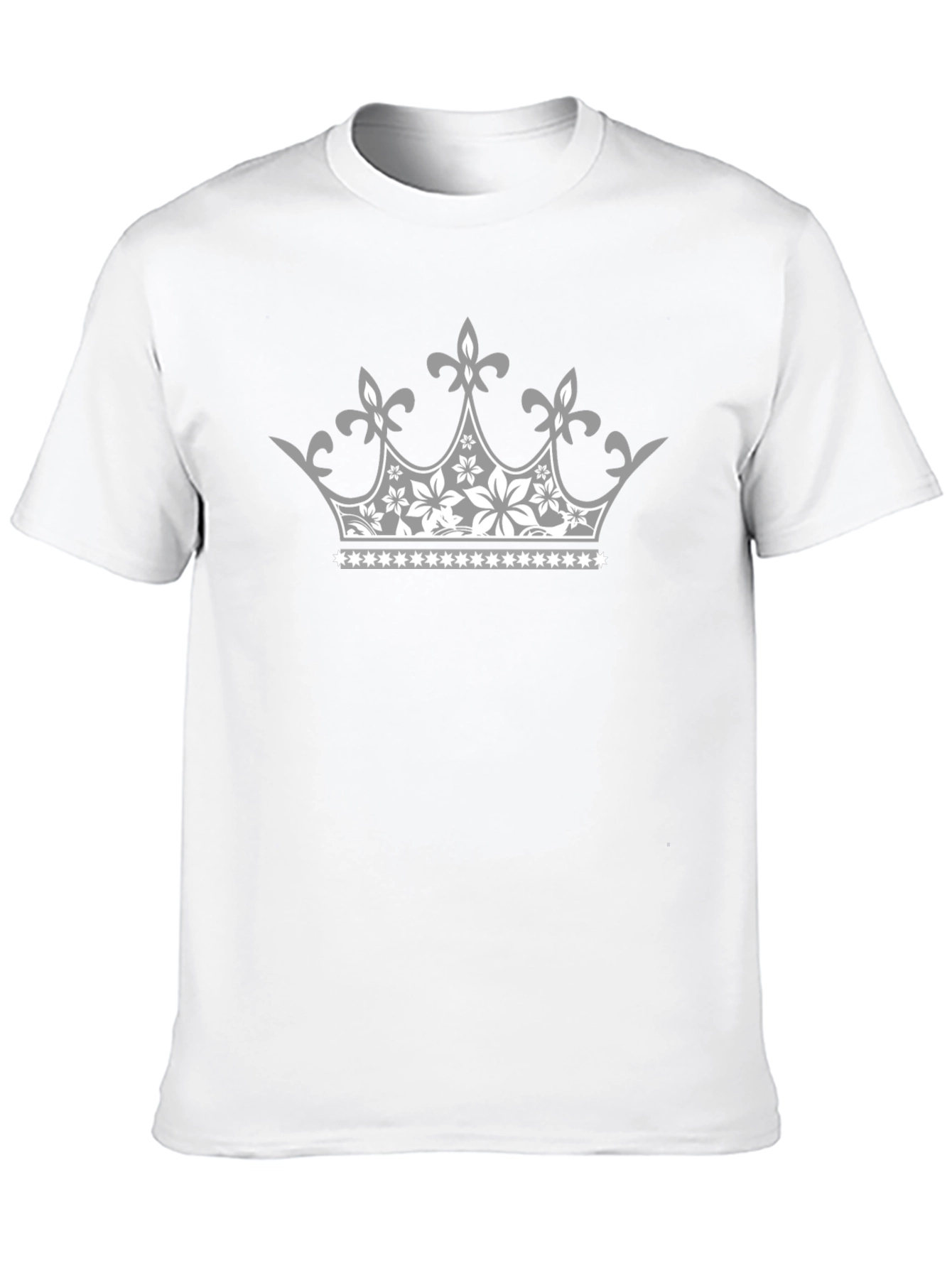 Royal Crown Floral Print Black Tee