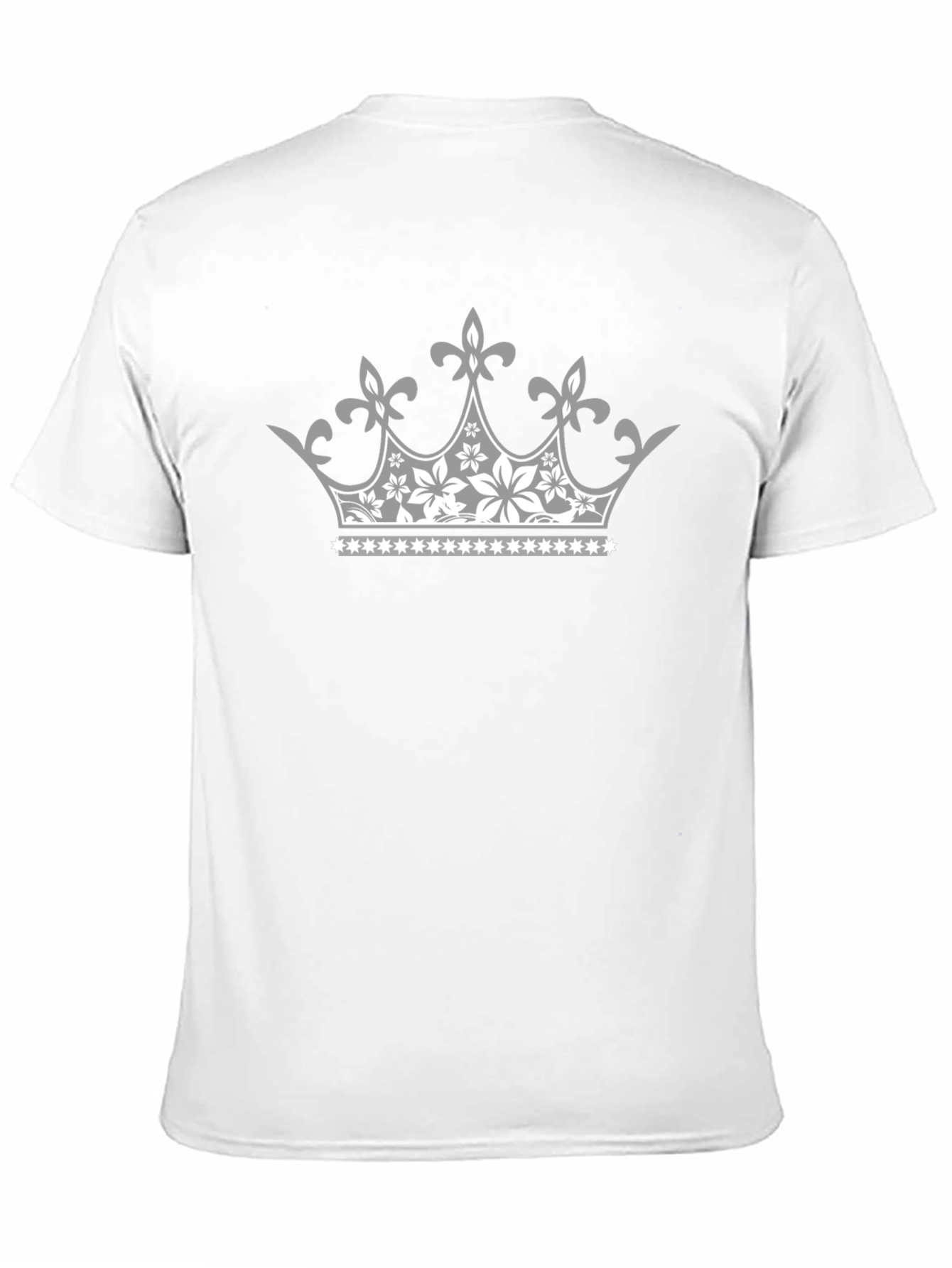 Royal Crown Floral Print Black Tee