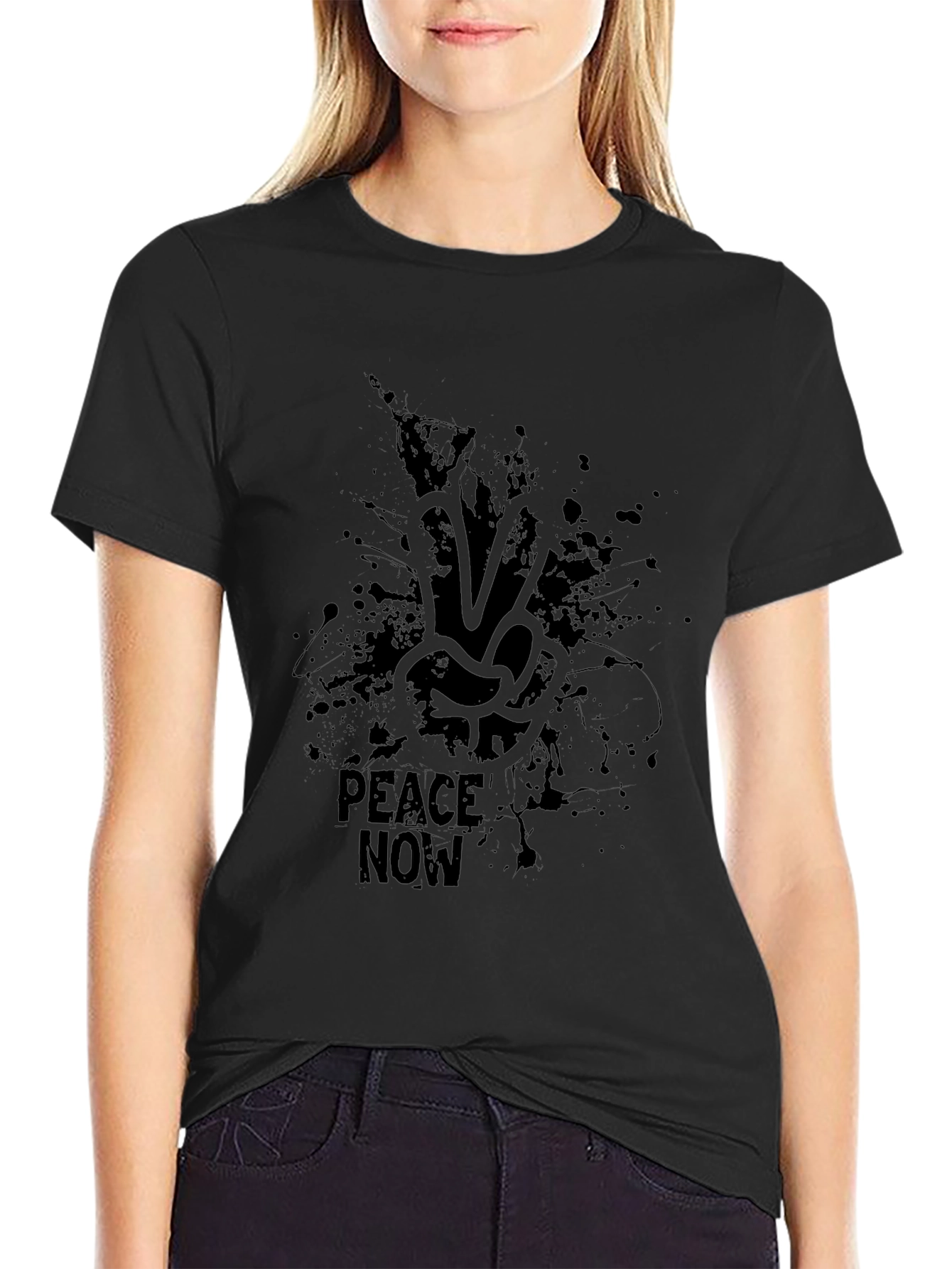 Peace Now Black Graphic Tee - Stylish Activism