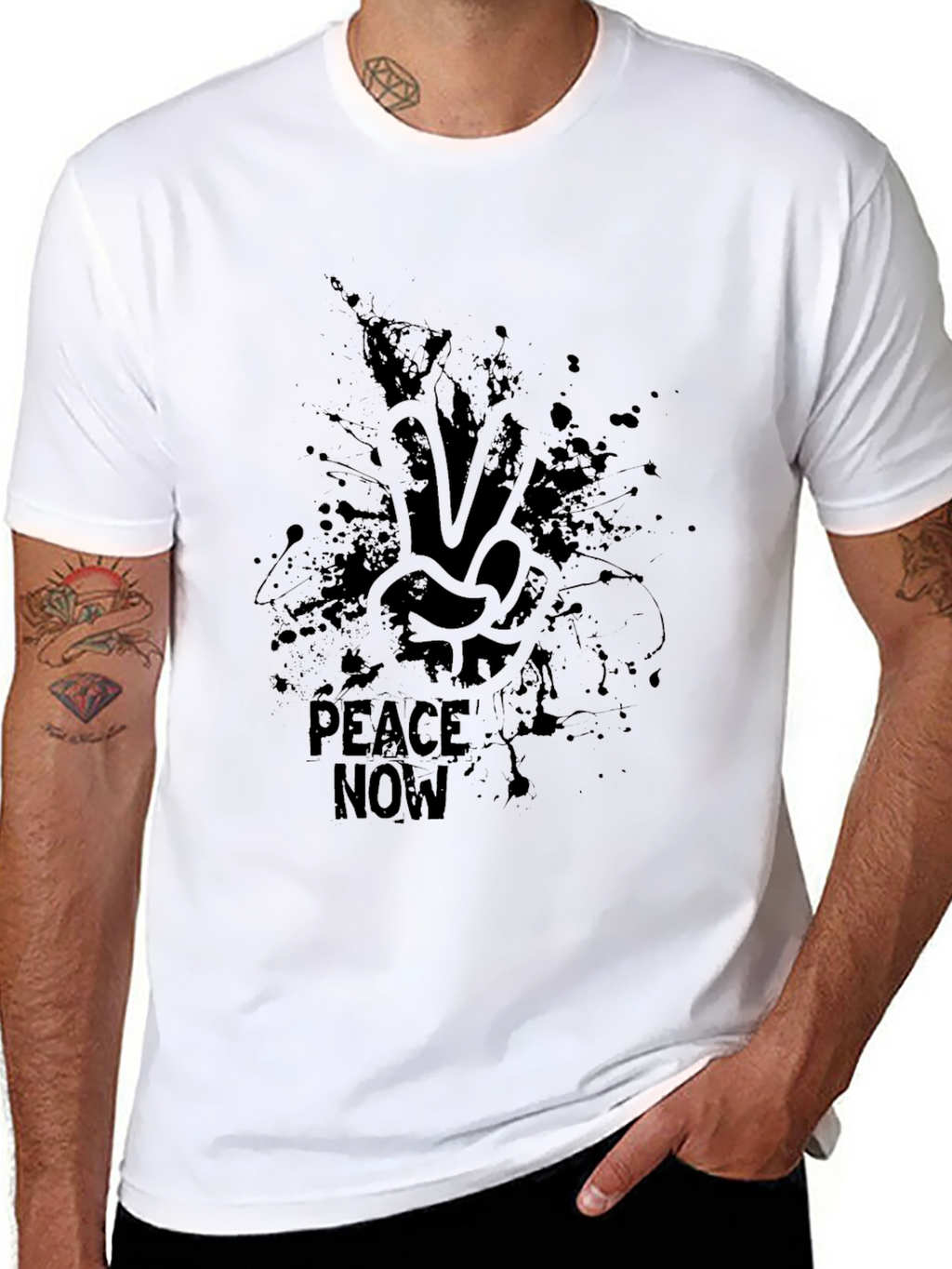 Peace Now Black Graphic Tee - Stylish Activism