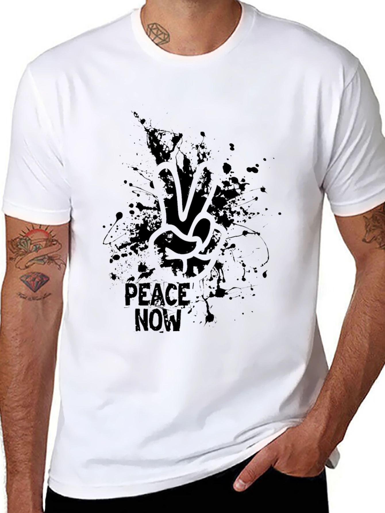 Peace Now Black Graphic Tee - Stylish Activism