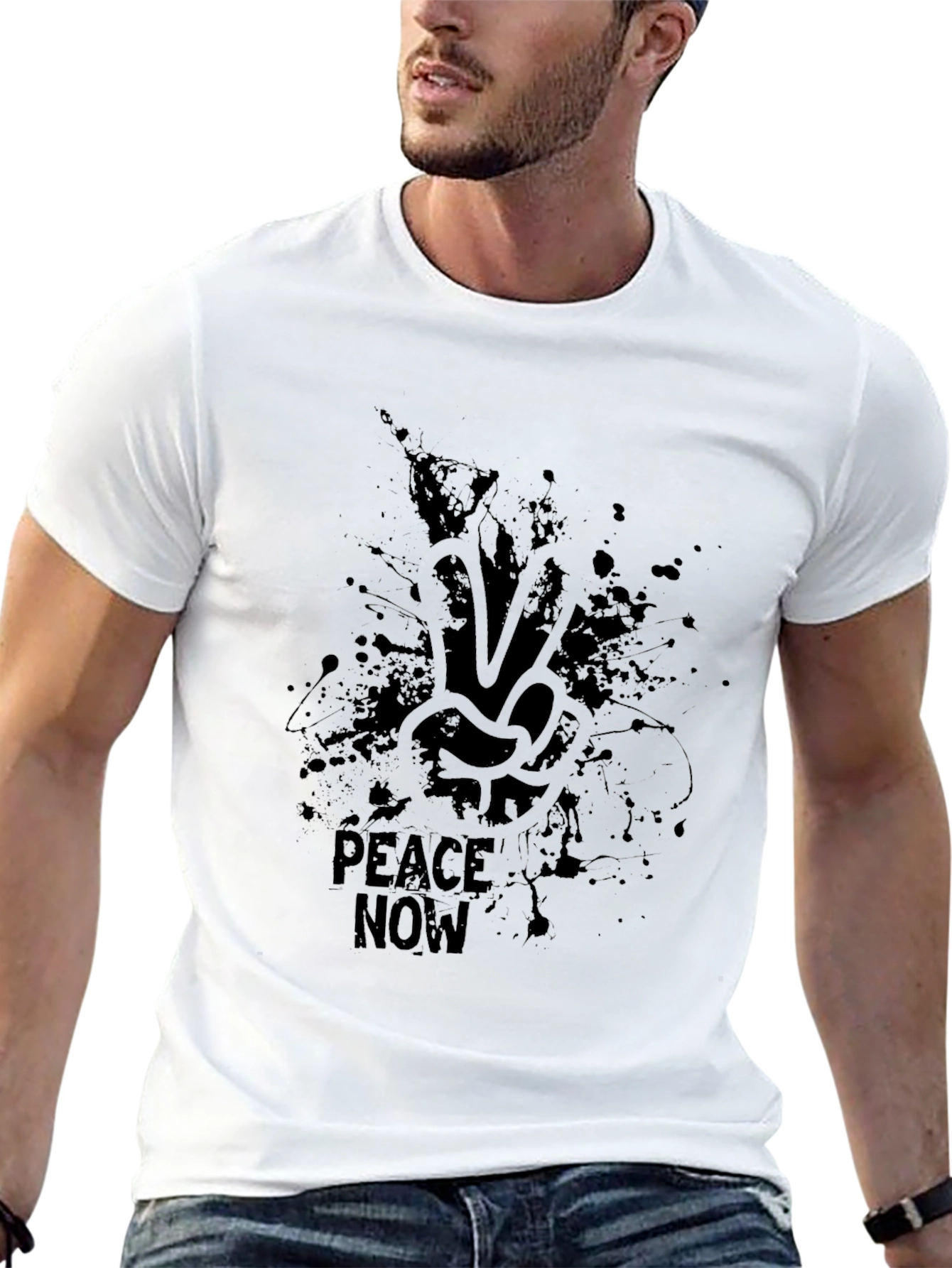Peace Now Black Graphic Tee - Stylish Activism