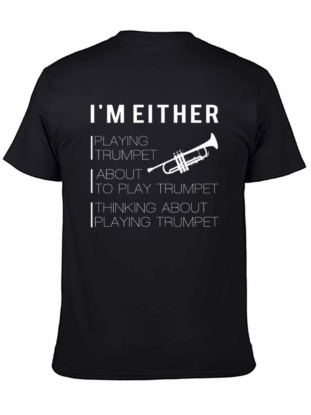 Trumpet Player Black Graphic T-Shirt