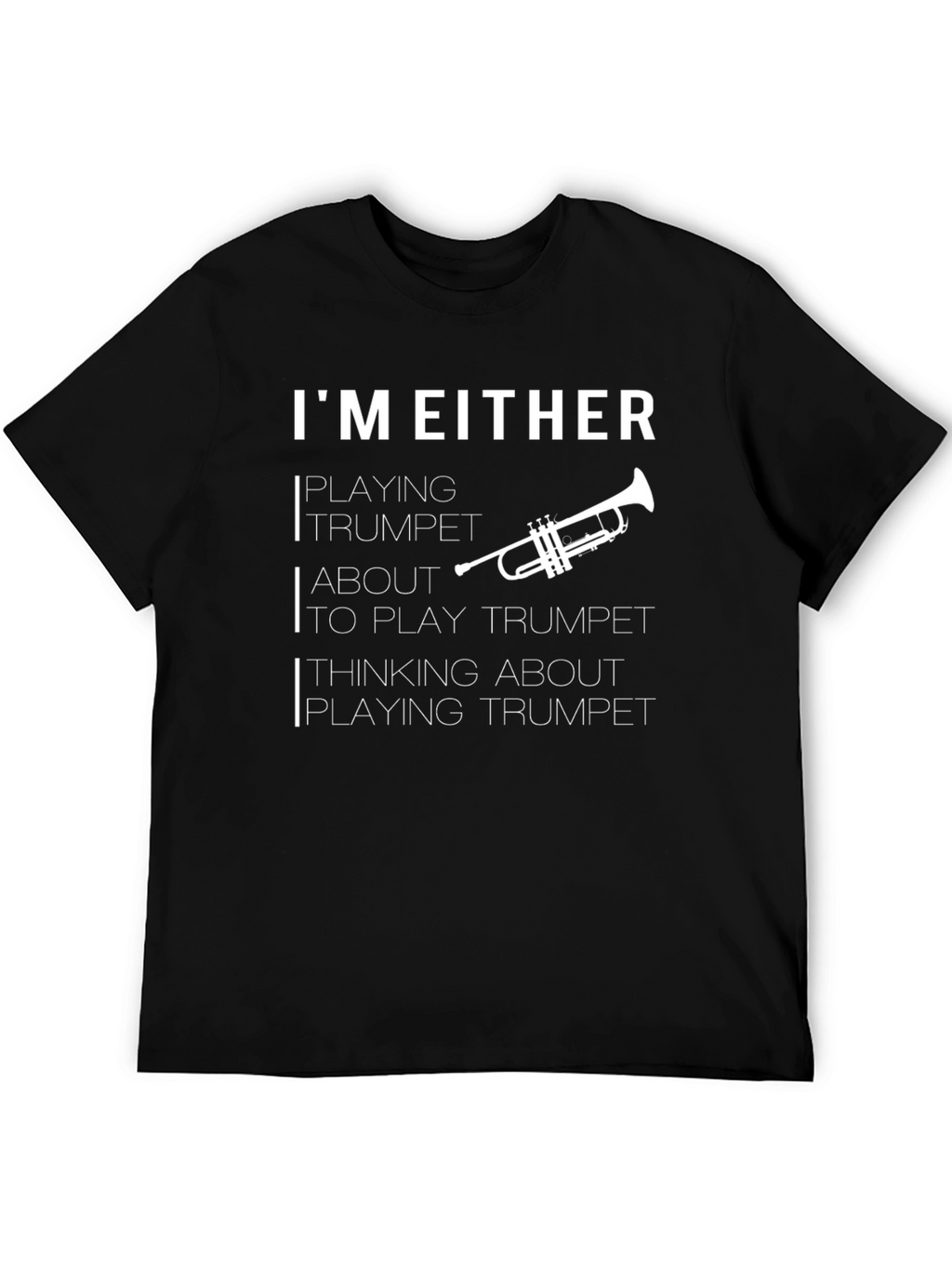 Trumpet Player Black Graphic T-Shirt