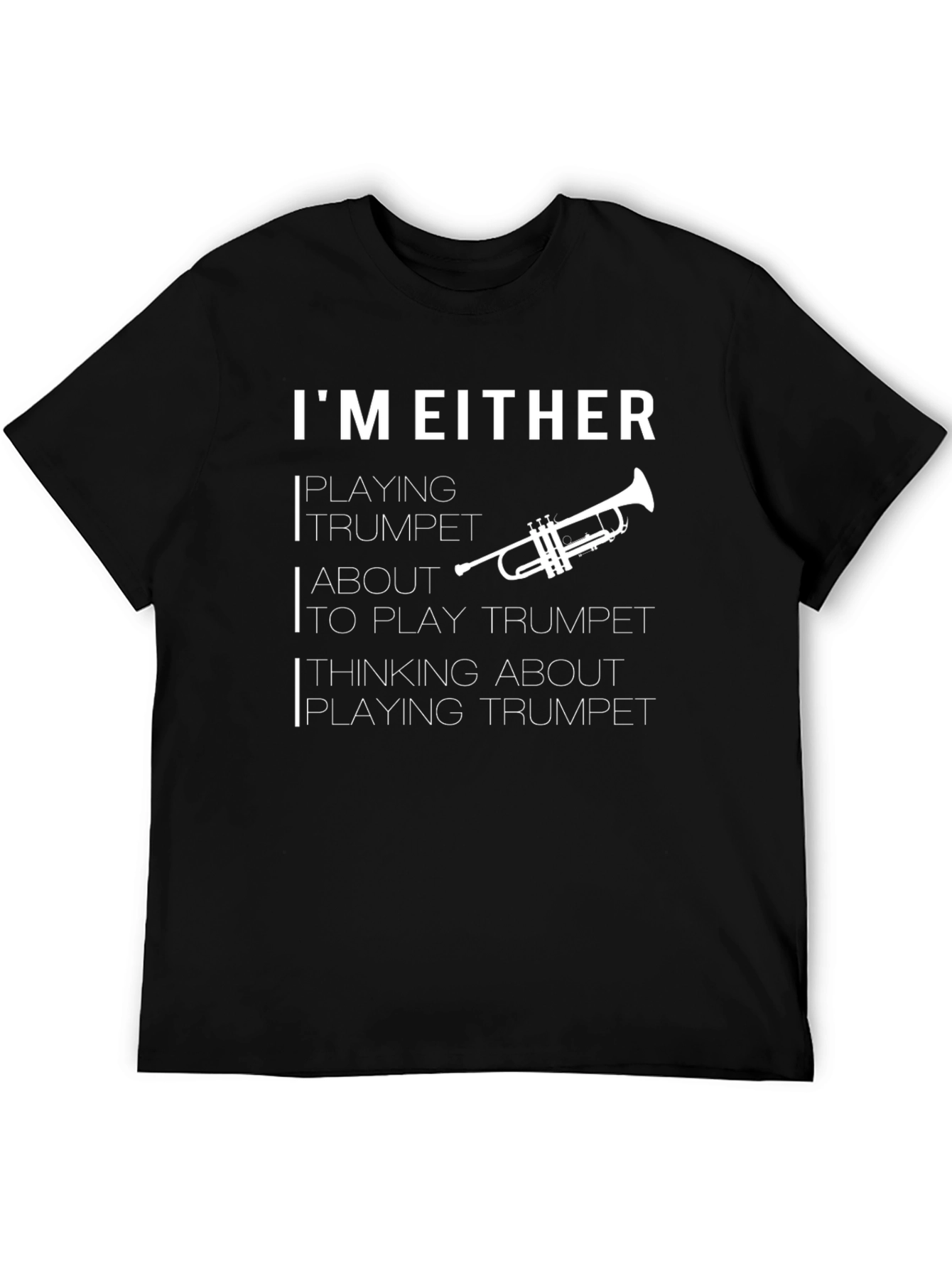 Trumpet Player Black Graphic T-Shirt
