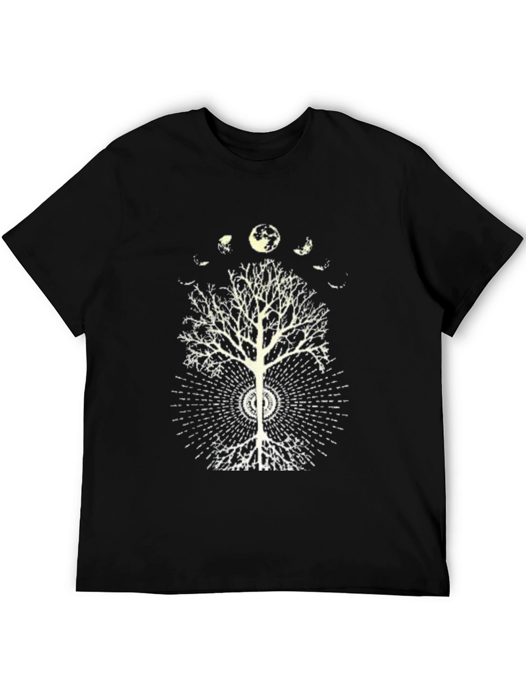 Moon Phase Tree Graphic Tee - Black