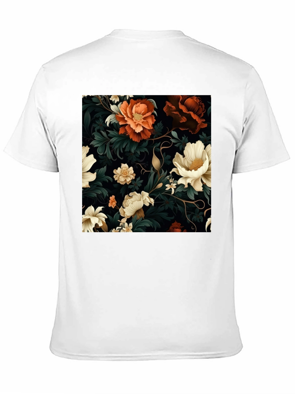 Floral Elegance Black T-Shirt