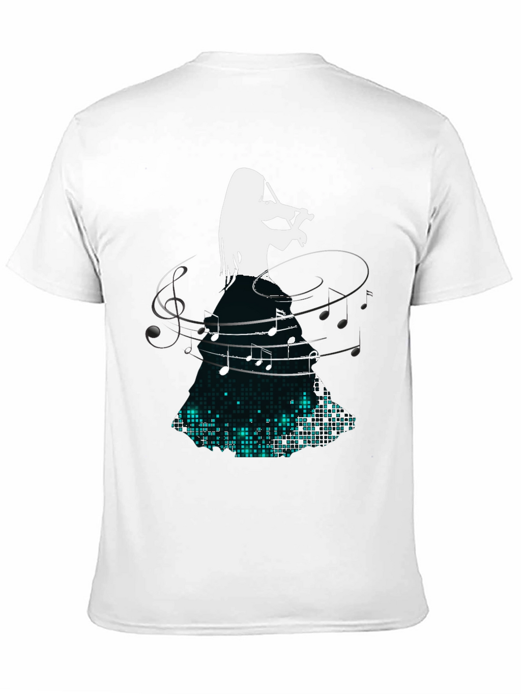Violinist Music Note Graphic Black T-Shirt
