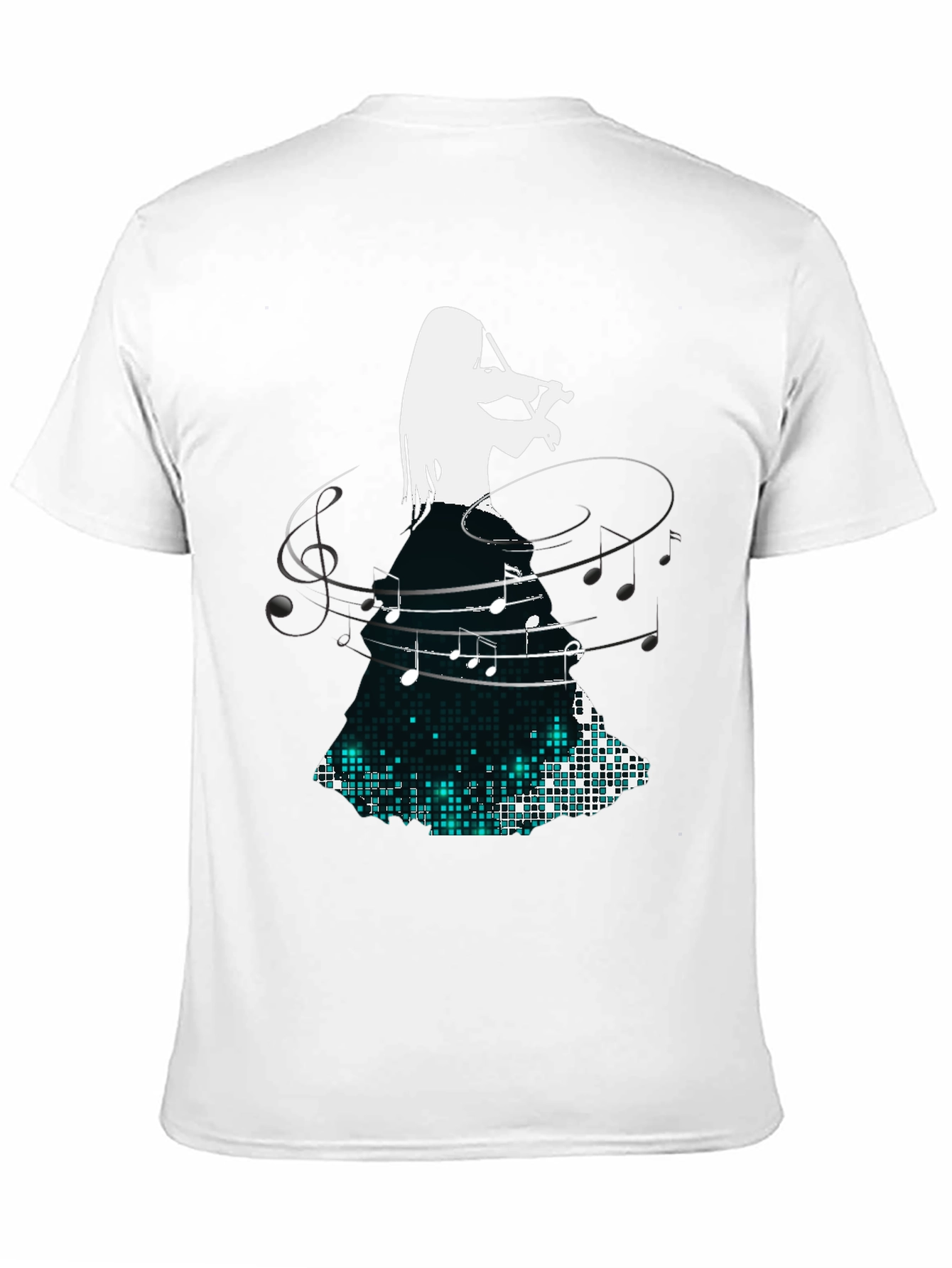 Violinist Music Note Graphic Black T-Shirt