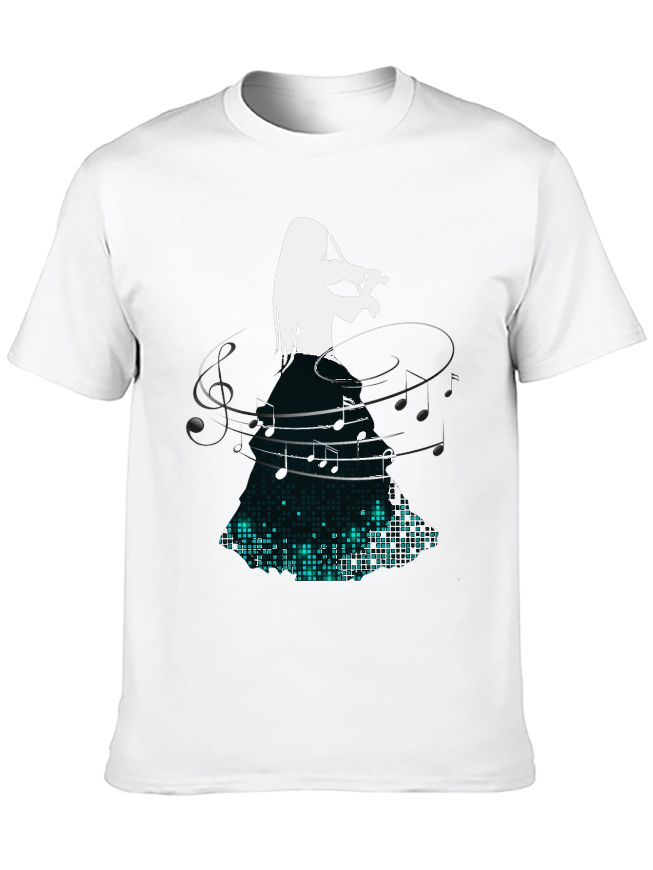 Violinist Music Note Graphic Black T-Shirt