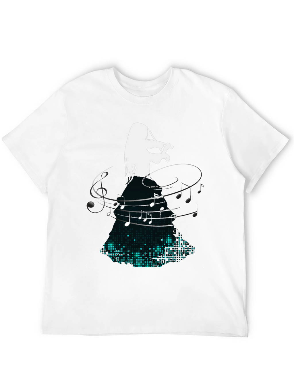 Violinist Music Note Graphic Black T-Shirt