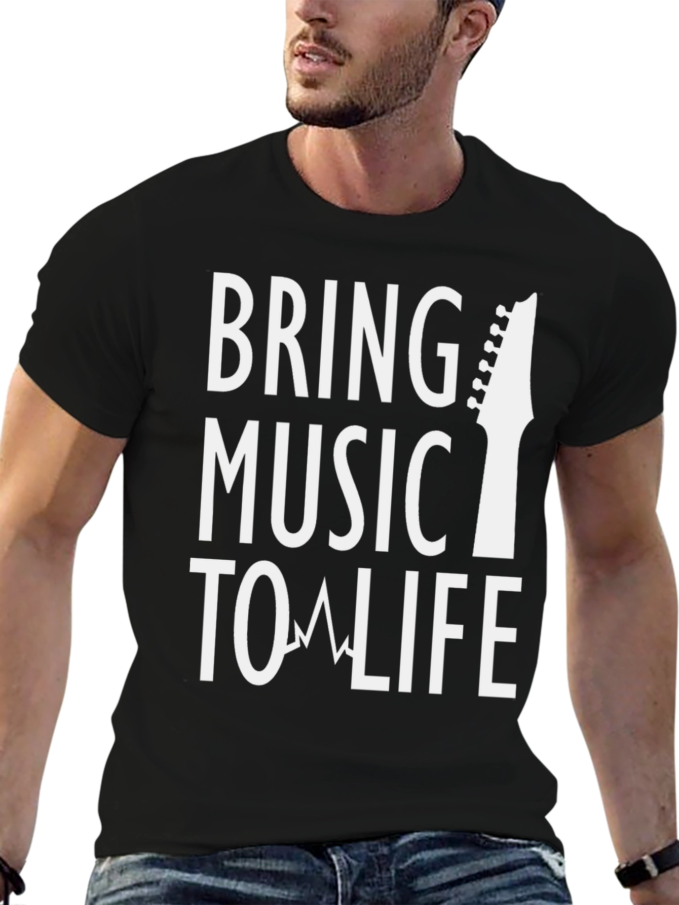 Bring Music To Life Graphic Tee - Black