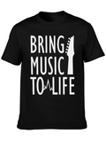 Bring Music To Life Graphic Tee - Black