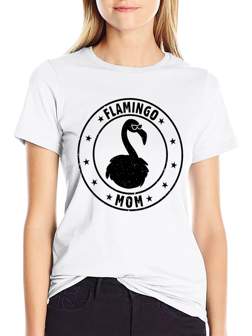 Flamingo Mom Graphic Tee - Unisex Black T-Shirt