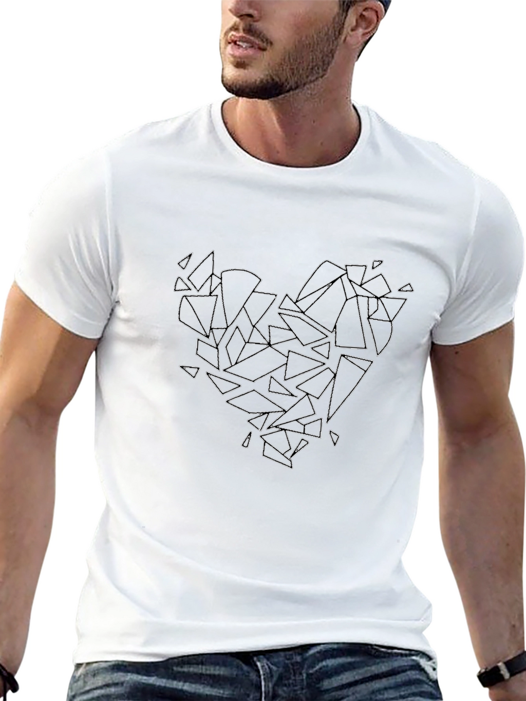 Broken Heart Graphic Black T-Shirt