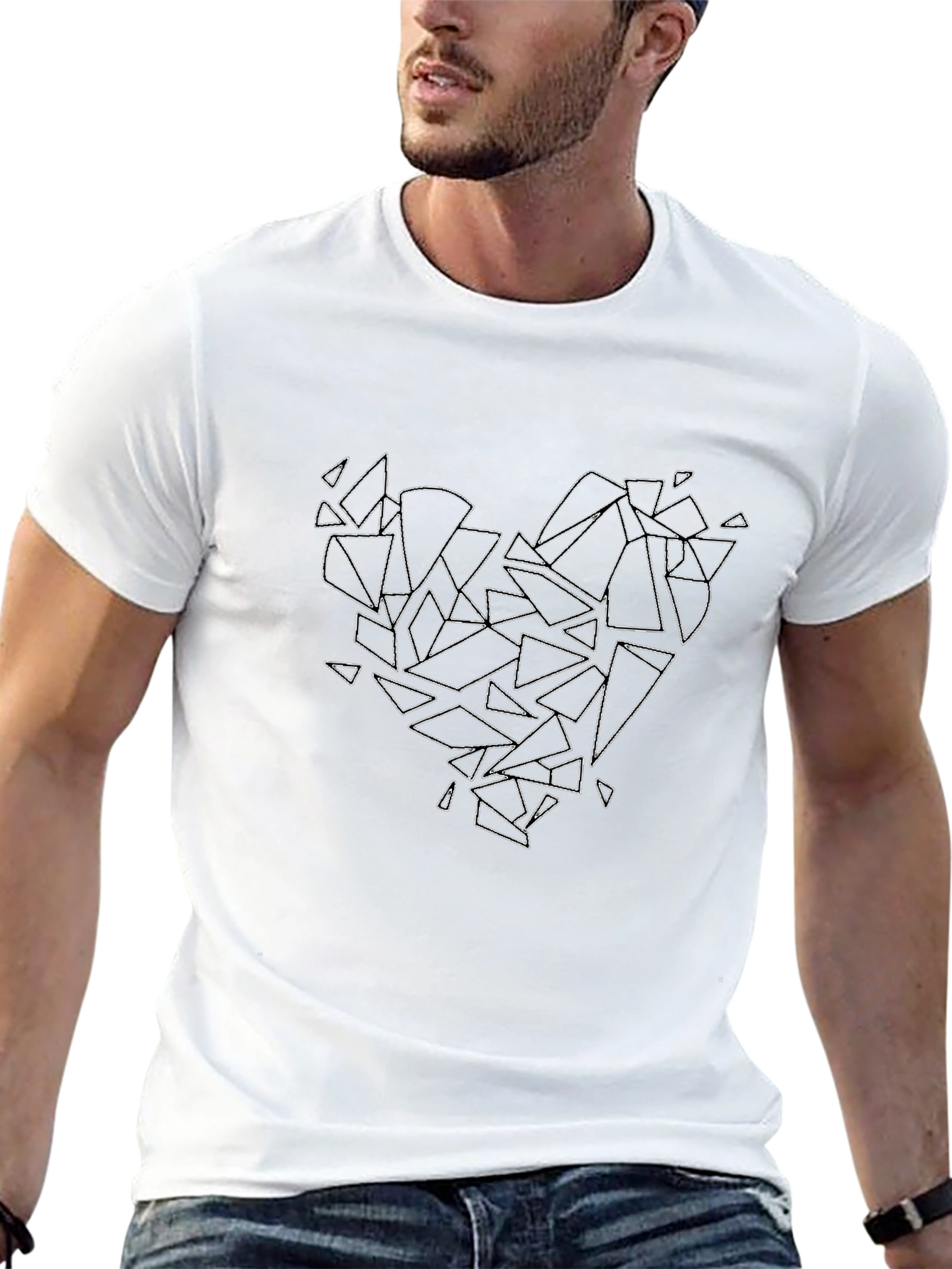 Broken Heart Graphic Black T-Shirt