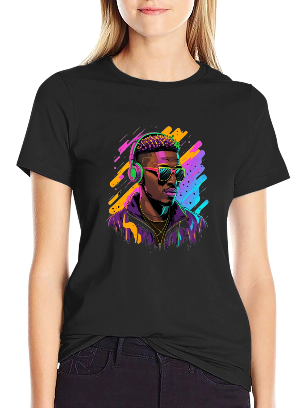 Neon 80s Retro Music T-Shirt