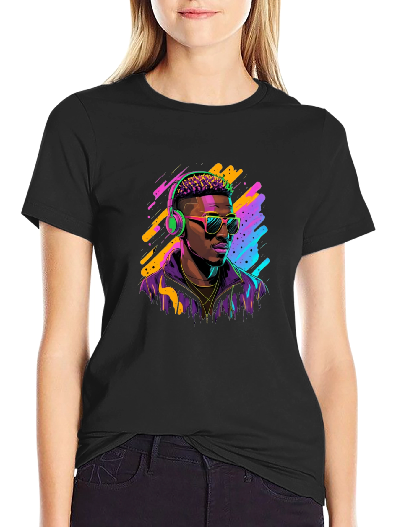 Neon 80s Retro Music T-Shirt