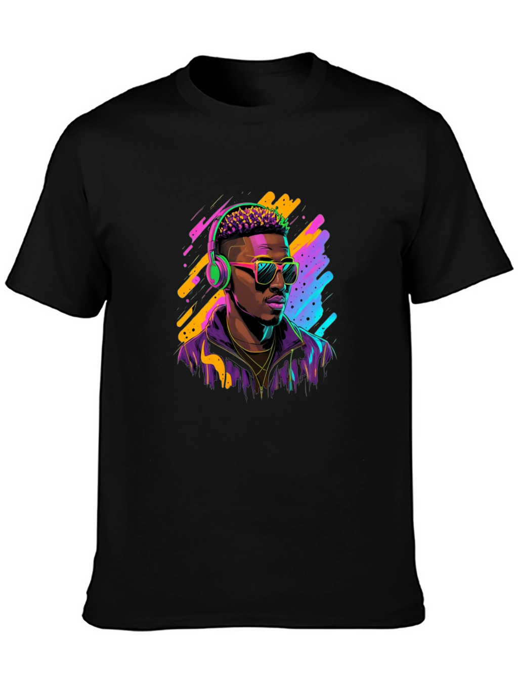 Neon 80s Retro Music T-Shirt