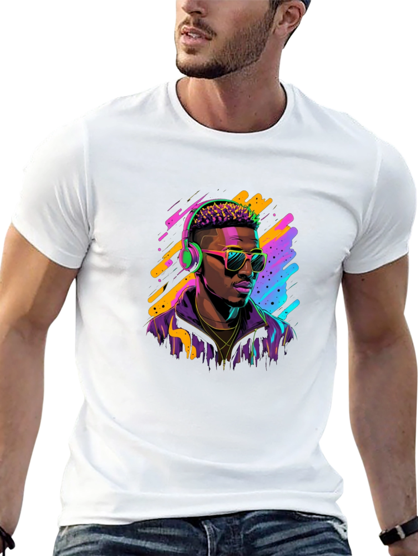 Neon 80s Retro Music T-Shirt