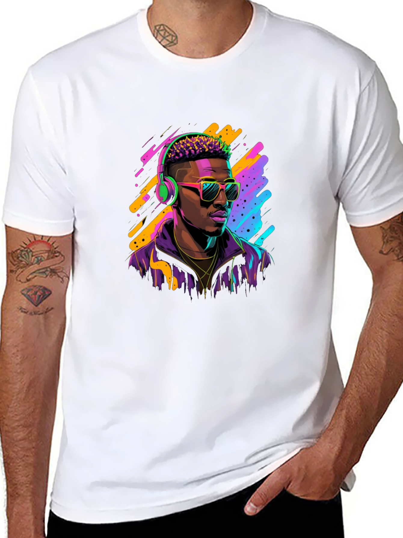 Neon 80s Retro Music T-Shirt
