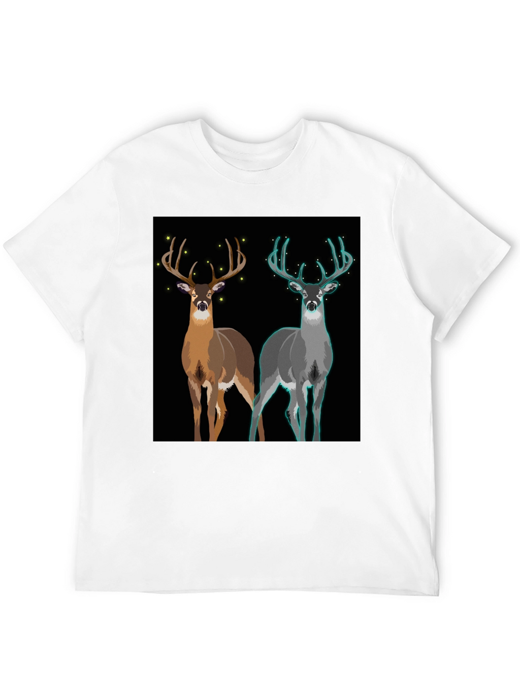 Deer Graphic Tee - Nature Lovers Black Cotton T-Shirt