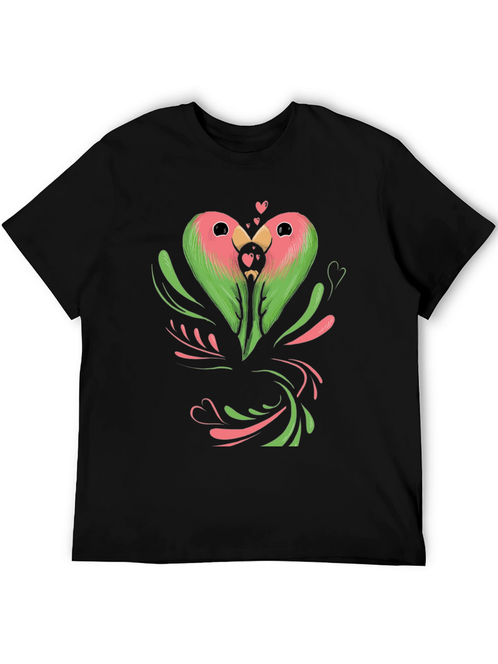 Lovebird Heart Graphic Tee - Black
